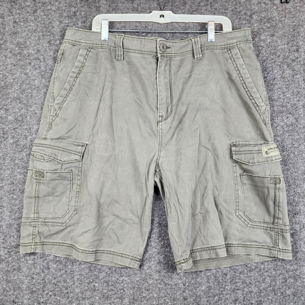 Unionbay Cargo Shorts Mens 40 Olive Green Cotton Blend Relaxed Fit 10in Inseam